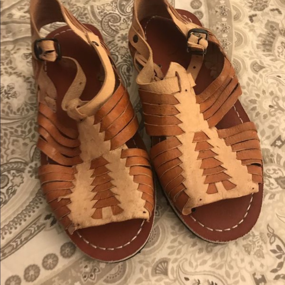 Artisan leather sandals from Guadalajara Mexico
